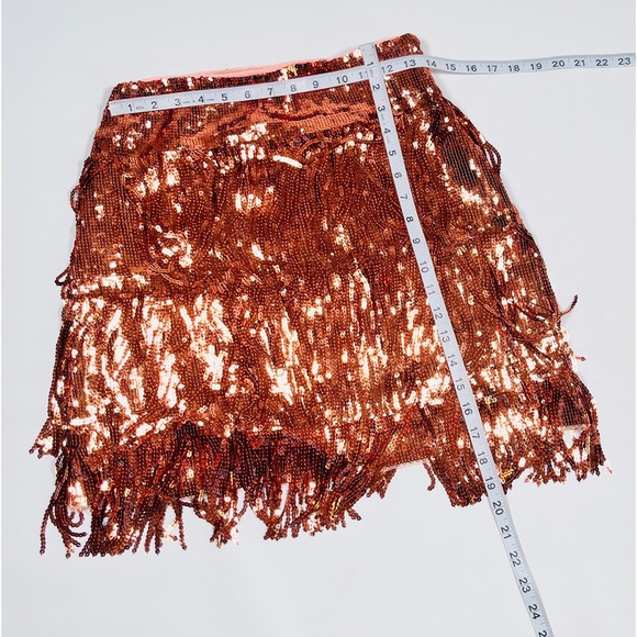 NEW! Maeve by Anthropology sequins mini skirt Copper Rose Size 4 - Picture 10 of 10